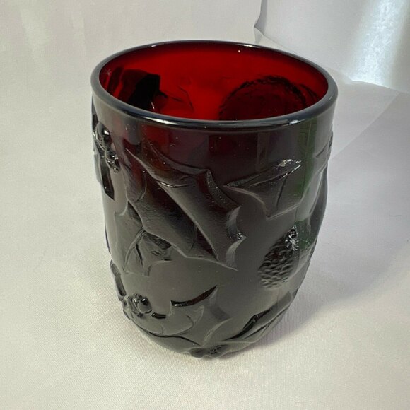 Vintage Arcoroc Red Glass Mug Coffee Cup Santa Claus France - Picture 4 of 7